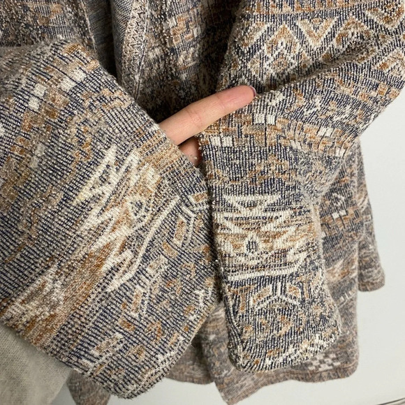 LUCKY Brand Cotton-Linen Tweed Aztec  Print Cardigan Size Large - Picture 6 of 9